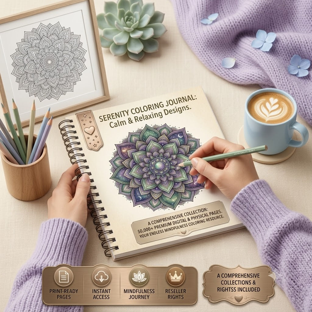The Ultimate Adult Coloring Vault: 50,000+ Printable Pages with PLR & MRR