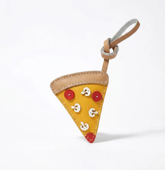 Pizza Leather Bag Charm