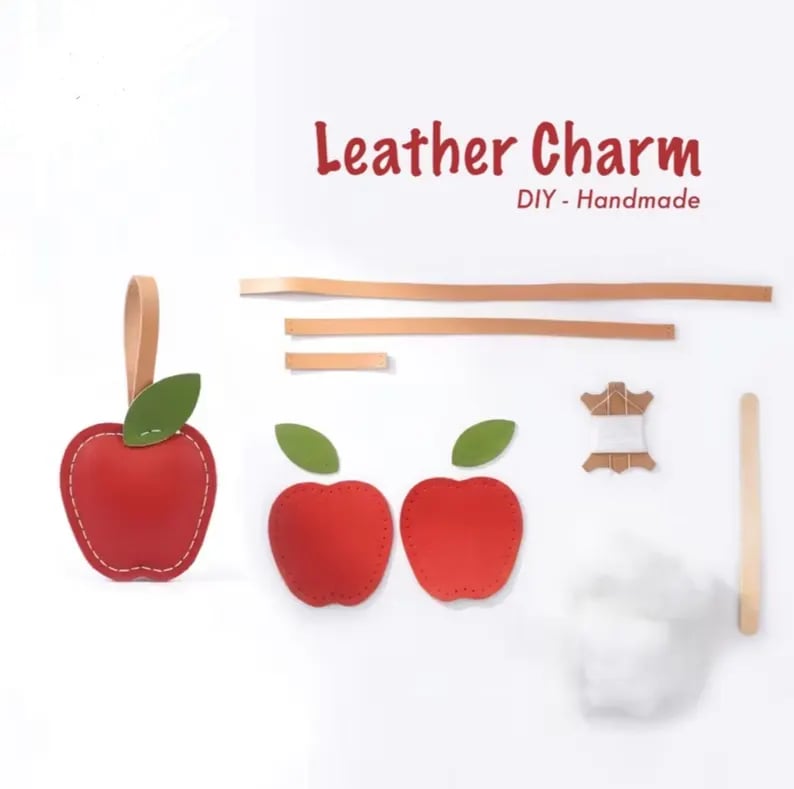 Apple Leather Bag Charm