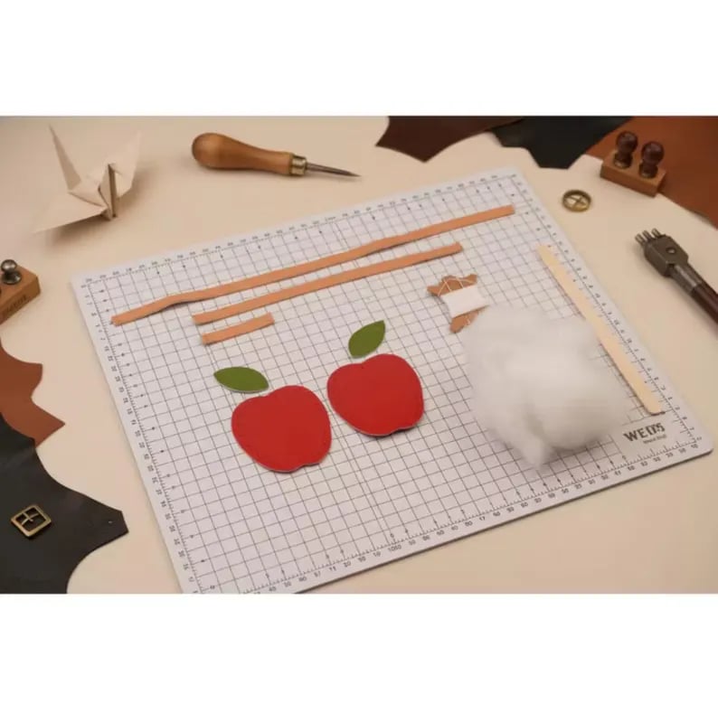 Apple Leather Bag Charm