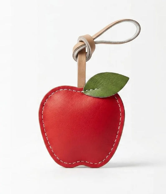 Apple Leather Bag Charm