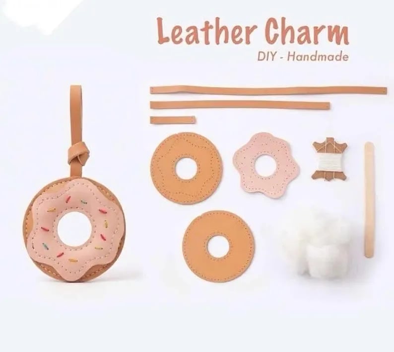 Donut Leather Bag Charm