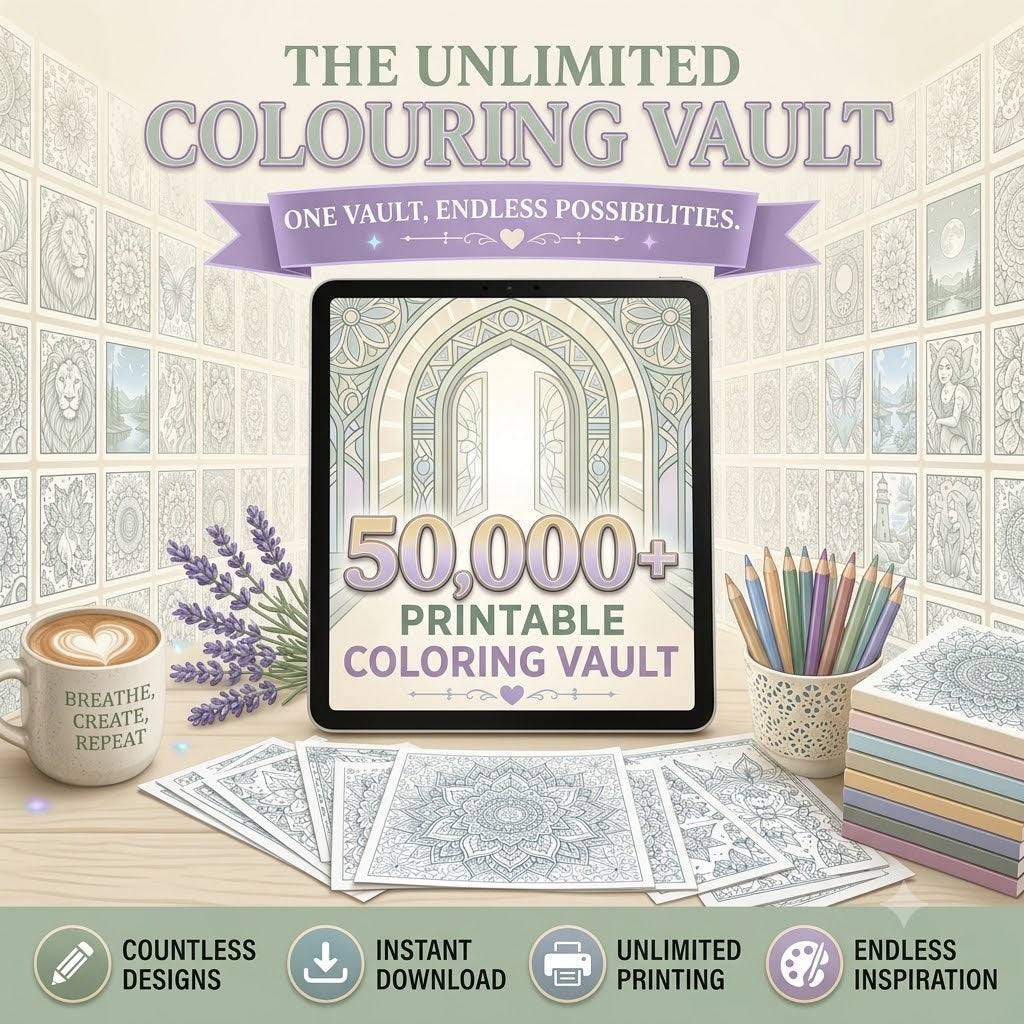 The Ultimate Adult Coloring Vault: 50,000+ Printable Pages with PLR & MRR